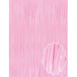 Soft Pembe Püsküllü Kapı Perdesi - Parti, Baby Shower, Cinsiyet Partisi 1x2 M (4172)