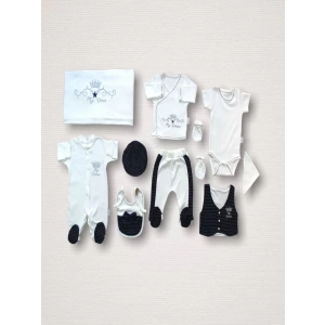 Süper Prens Nakışlı  10lu Zıbın Takımı Hastane Çıkışı Lacivert