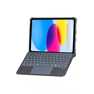 T5508D iPad 2022 10.9 (10.Nesil) Kılıf Palermo Ledli Klavyeli Standlı Tablet Kılıfı - Siyah