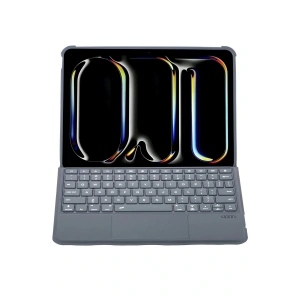 T5510D iPad Pro 13 (2024) Kılıf Palermo Ledli Klavyeli Standlı Tablet Kılıfı - Siyah