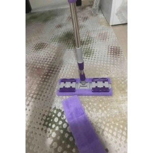 Teleskobik Cam Yer Tavan Silme - İstediğin Bezi Tak Kullan - 4 Mandallı -Yedek Bezli Mop Seti