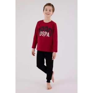 U.s. Polo Assn Uzun Kol Pijama Takım Us2203-4 Bordo