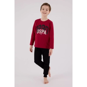 U.s. Polo Assn Uzun Kol Pijama Takım Us2203-4 Bordo