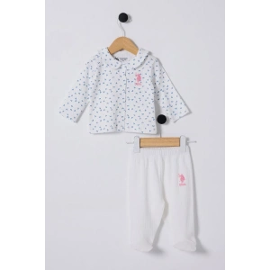 U.s Polo Bebek 2li Takım Usb2433 Beyaz-mavi