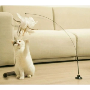 Vantuzlu Tüylü Zilli Kedi Oyun Oltası (4172)