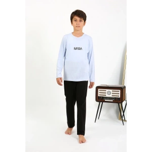 venüsshopping- Erkek Çocuk Uzun Kol Penye Pijama Takım BuzMavisi
