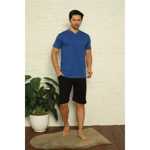 venüsshopping- Erkek Saks V Yaka 3lü Pijama Takım