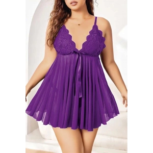 venüsshopping- Kadın Büyük Beden Fantezi Gecelik Mor