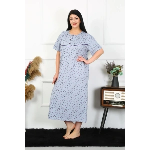 venüsshopping- Kadın Büyük Beden Kısa Kol İndigo Anne Gecelik