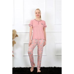 venüsshopping- Kadın Gül Kurusu Kısa Kol Pijama Takım