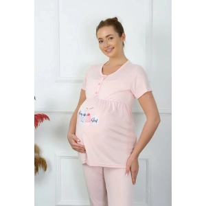 venüsshopping- Kadın Kısa Kol Hamile Lohusa Pijama Takımı