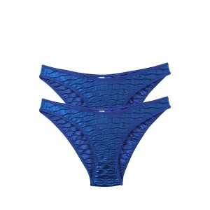 venüsshopping- Kadın Mavi Dalga Desenli Parlak 2li Slip