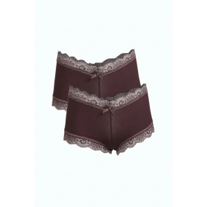 venüsshopping- Kadın Pamuklu 2li Boxer Kahve