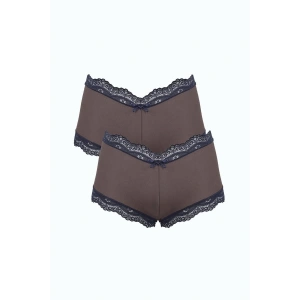 venüsshopping- Kadın Pamuklu 2li Boxer Kahve