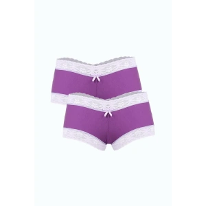 venüsshopping- Kadın Pamuklu 2li Boxer Mor