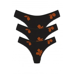 venüsshopping- Pamuklu 3lü Tanga Külot Siyah