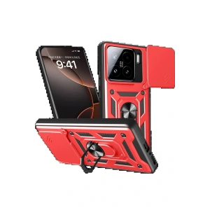 Xiaomi Mi 15 Kılıf Pars Lens Yüzüklü Silikon - Kırmızı