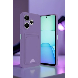 Xiaomi Redmi 13 4G Kılıf Kelvin Kartvizitli Silikon - Bordo