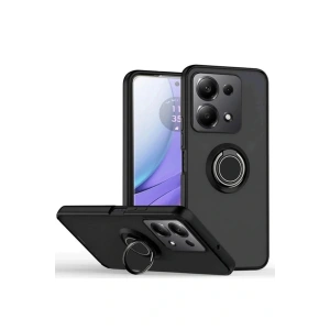 Xiaomi Redmi Note 13 Pro 4G Montreal Yüzüklü Silikon Kapak - Siyah