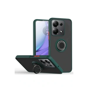 Xiaomi Redmi Note 13 Pro 4G Montreal Yüzüklü Silikon Kapak - Yeşil