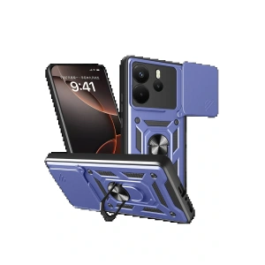 Xiaomi Redmi Note 14 4G Pars Lens Yüzüklü Silikon - Lacivert