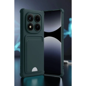 Xiaomi Redmi Note 14 Pro 5G Kelvin Kartvizitli Silikon - Koyu Yeşil