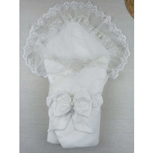 Yenidoğan İpek Pamuklu İnci Lüks Kundak Bebek Battaniyesi Ekru