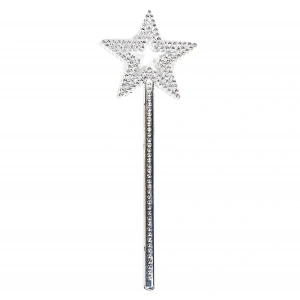 Yıldız Model Peri Asası Melek Asası Prenses Asası Metalize Gümüş Renk (4172)