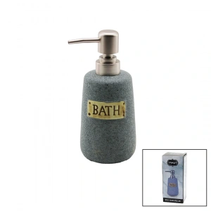 Yuvarlak Gri - Mat Desen Seramik Sıvı Sabunluk (4172)