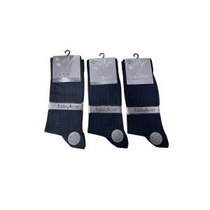 Beylice Desenli Bambu Dikişsiz Erkek Çorabı -sıkmayan Lastik- Tavşan Kulağı Kavrayan Topuk 12 Adet