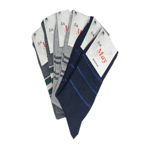 Çizgili Erkek  Çorabı Tek- May Komet 6 Lı