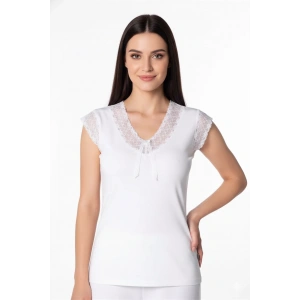 Kadın Dantelli Taşlı Yarım Kollu Atlet B636