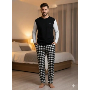 Pijalüx Tek Alt Ekose Kalın Poplin Ev Pantalonu