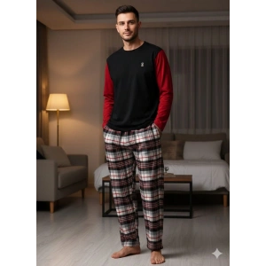 Pijalüx Tek Alt Ekose Kalın Poplin Pijama