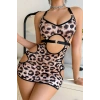 Leopar Elbise Kadın Seksi Fantazi Kostüm 3822
