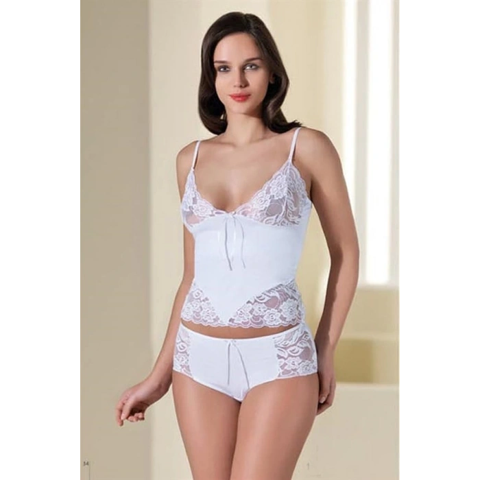 Beyaz Dantelli İç Çamaşırı Takımı