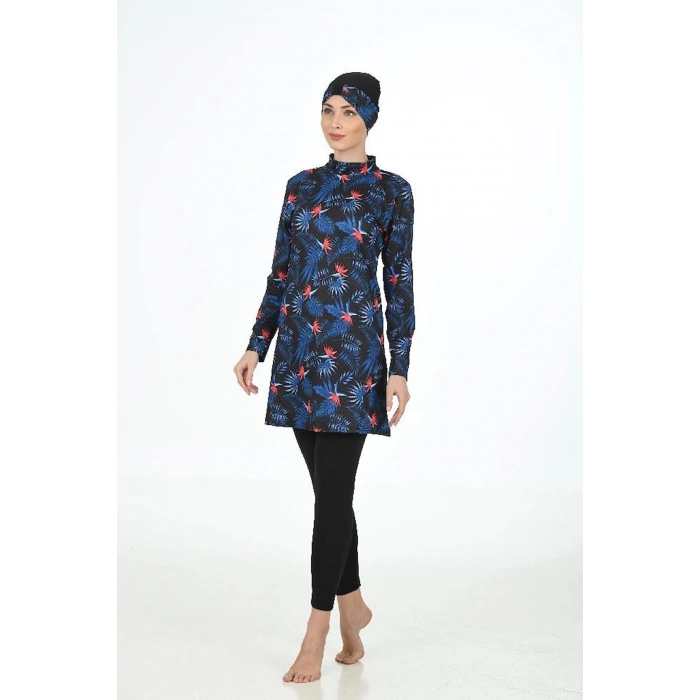 Fantasy 3315 Bayan Yaprak Desenli Tesettür Mayo