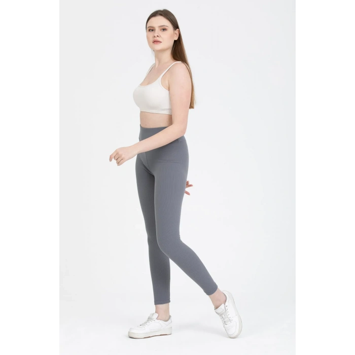 Füme Yüksek Bel Fitilli Tayt 0608