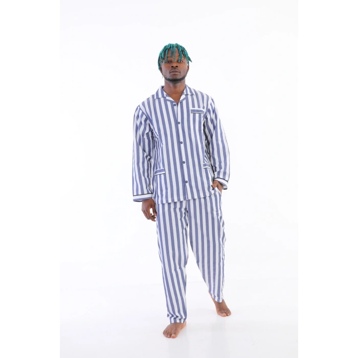 Kocabey 4007 Uzun Kol Çizgili Gaffur Erkek Pijama Takım