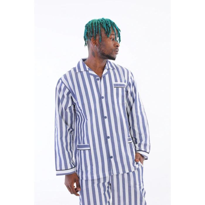 Kocabey 4007 Uzun Kol Çizgili Gaffur Erkek Pijama Takım