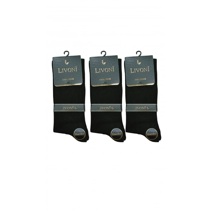 Livoni Dikişsiz Bambu Erkek  Soket Çorap 3 Adet