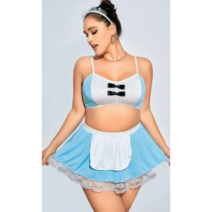 Nightlight 3603 Mini Etekli Büyük Beden Fantazi Hizmetçi Kostümü