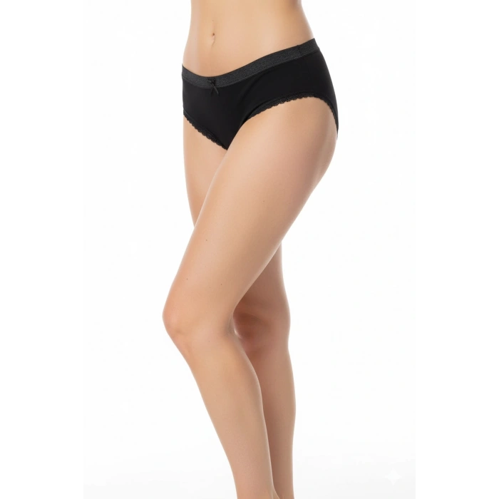 Şahinler Kadın İçin Dantel Kenarlı Siyah Renk Bikini Külot B223