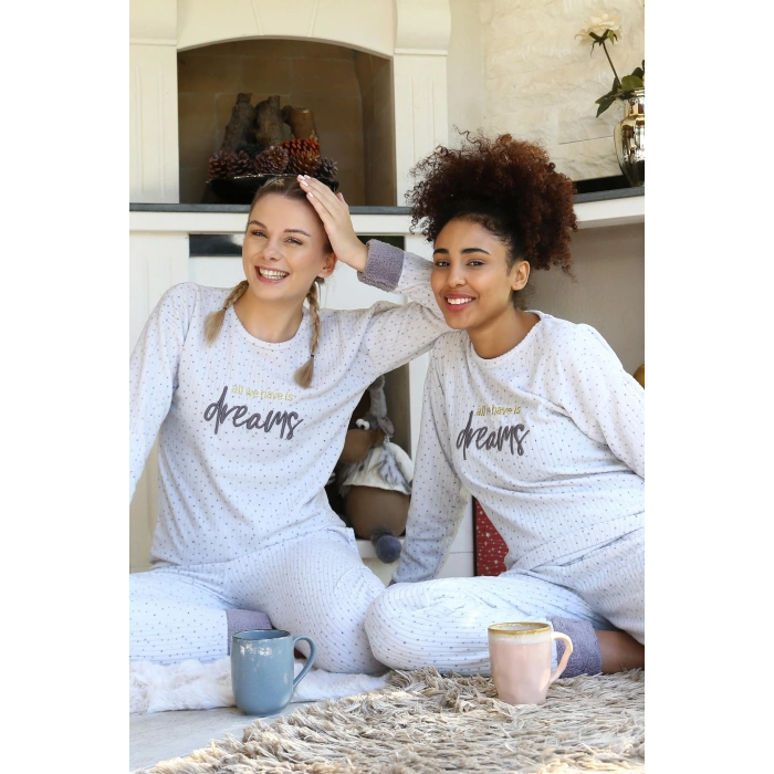 venüsshopping- Polar Kadın Pijama Takımı Ekru