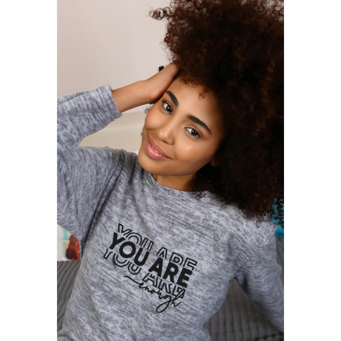 venüsshopping- Polar Kadın Pijama Takımı Gri