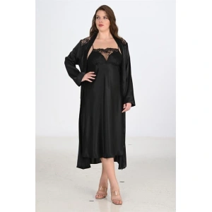 2li Siyah Sabahlık Takımı Bigsize 6221