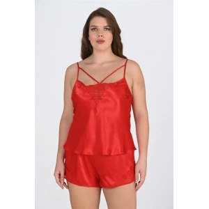 Büyük Beden Kırmızı Şort Takımı 1076