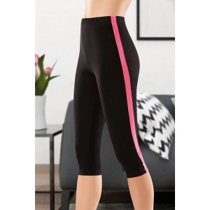 Çizgili Kısa Sporcu Kadın Kapri Tayt 0535