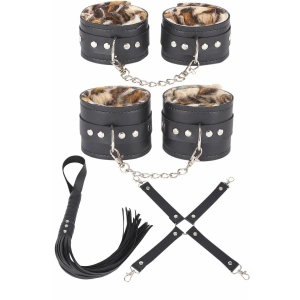 Deri Leoparlı 4lü Harness Set