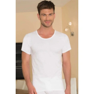 Erkek Pamuklu Kısa Kollu Geniş Yaka Klasik Fa T-shirt